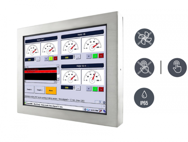 01-Industrie-Panel-PC-IP65-Edelstahl-R15IB3S-65C3-v1.png / TL Produkt-Welten / Panel-PC / Chassis Edelstahl (VESA-Mounting) / Resistive / Glas (optional)