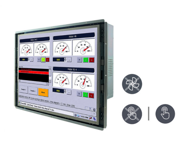 21-Einbau-Industrie-Panel-PC-R17IB7T-OFM1-v1.png / TL Produkt-Welten / Panel-PC / Open Frame (Einbau von Hinten) / Resistive / Glas (optional)